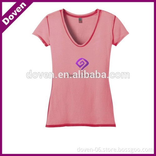 Women sexy v-neck tshirts with printing logo
